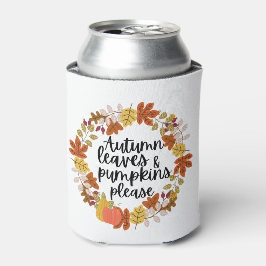 Autumn Leaves en Pumpkin Alsjeblieft Blikjeskoeler (Blikje Voorkant)