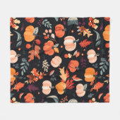 Autumn Leaves en Pumpkin Pattern Fleece Deken (Voorkant (Horizontaal))