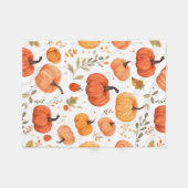 Autumn Leaves en Pumpkin Pattern Fleece Deken (Voorkant (Horizontaal))