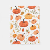 Autumn Leaves en Pumpkin Pattern Fleece Deken (Voorkant)