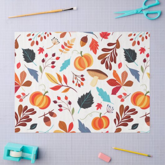 Autumn Leaves en Pumpkin Pattern Tissuepapier (Craft)