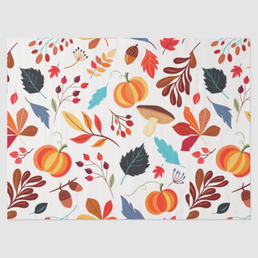 Autumn Leaves en Pumpkin Pattern Tissuepapier (Voorkant)