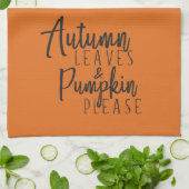 Autumn Leaves en Pumpkin Please Kitchen Towel Theedoek (Gevouwen)