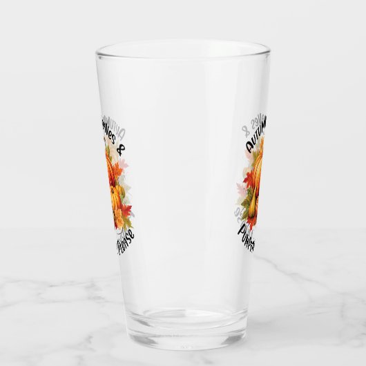 Autumn Leaves en Pumpkins Alsjeblieft Glas (Links)