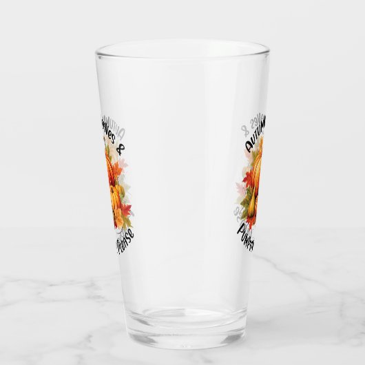 Autumn Leaves en Pumpkins Alsjeblieft Glas (Rechts)