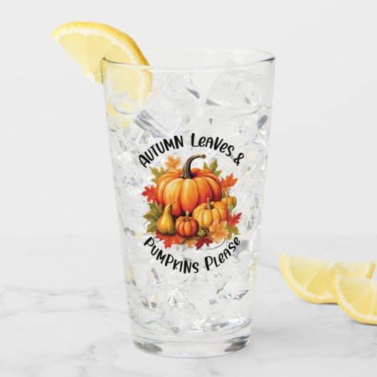 Autumn Leaves en Pumpkins Alsjeblieft Glas (Voorkant ijs)