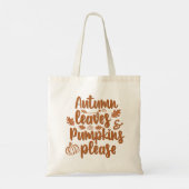 Autumn Leaves en Pumpkins Alsjeblieft Herfst Tote Bag (Achterkant)