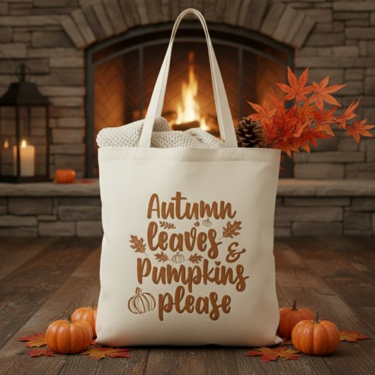 Autumn Leaves en Pumpkins Alsjeblieft Herfst Tote Bag
