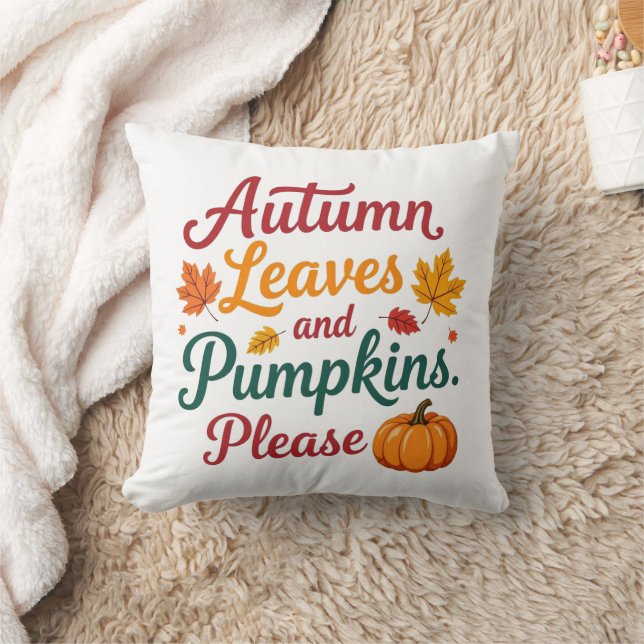 Autumn Leaves en Pumpkins alsjeblieft Kussen (Deken)