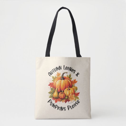 Autumn Leaves en Pumpkins Alsjeblieft Tote Bag (Voorkant)