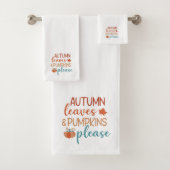 Autumn Leaves en Pumpkins Please Bath Towel Set Bad Handdoek (Insitu)