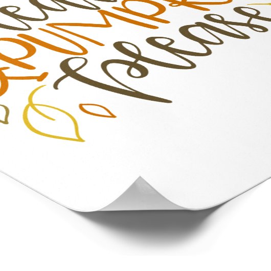 Autumn Leaves en Pumpkins Please Typography Poster (Hoek)