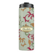 Autumn Leaves en Swirls met Monogram Thermosbeker (Voorkant)