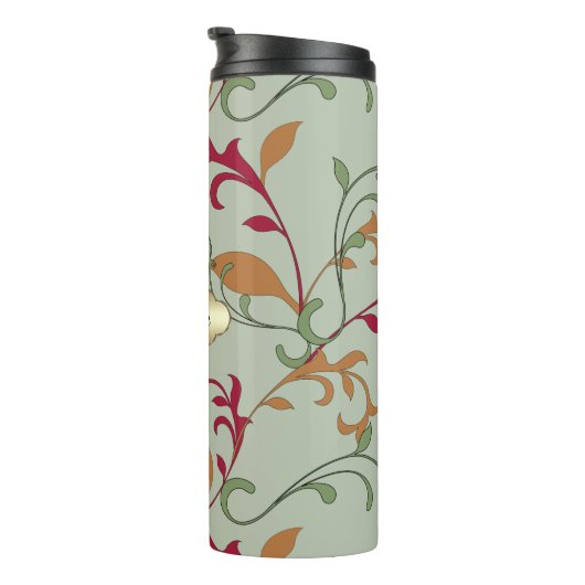 Autumn Leaves en Swirls met Monogram Thermosbeker (Geroteerd rechts)