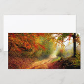 Autumn Leaves en Trees die Dirt Road bedekken (Voorkant / Achterkant)