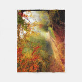 Autumn Leaves en Trees die Dirt Road bedekken Fleece Deken (Voorkant)