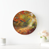 Autumn Leaves en Trees die Dirt Road bedekken Grote Klok (Huis)