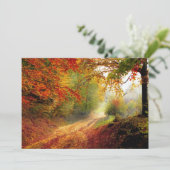 Autumn Leaves en Trees die Dirt Road bedekken Kaart (Staand voorkant)