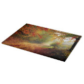 Autumn Leaves en Trees die Dirt Road bedekken Snijplank (Hoek)