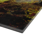 Autumn Leaves en Trees die Dirt Road bedekken Snijplank (Hoek)