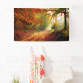 Autumn Leaves en Trees die Dirt Road bedekken Spandoek (Insitu)