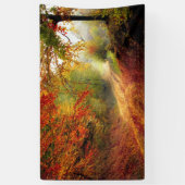 Autumn Leaves en Trees die Dirt Road bedekken Spandoek (Verticaal)