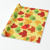 Autumn Leaves en Umbrellas Cadeaupapier (Uitgerold)