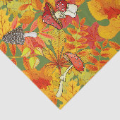 Autumn Leaves en Wilde Forest paddenstoelen Tissuepapier (Detail)