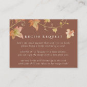 Autumn Leaves Fall Bridal Shower Recipe Request Informatiekaartje (Voorkant)