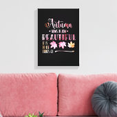 Autumn leaves, fall - Goodbye, poem. Calligraphy Canvas Afdruk (Insitu (Woonkamer))