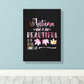 Autumn leaves, fall - Goodbye, poem. Calligraphy Canvas Afdruk (Insitu (Houten vloer))