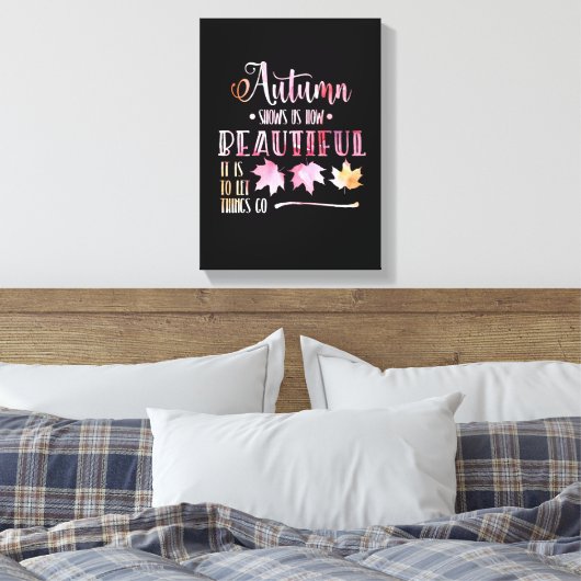 Autumn leaves, fall - Goodbye, poem. Calligraphy Canvas Afdruk (Insitu (Slaapkamer))