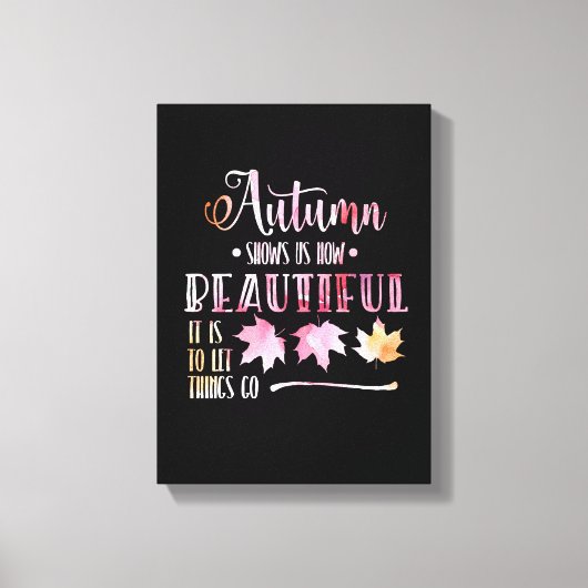 Autumn leaves, fall - Goodbye, poem. Calligraphy Canvas Afdruk (Voorkant)