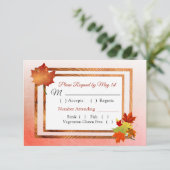 Autumn Leaves Fall Wedding RSVP-kaart RSVP Kaartje (Staand voorkant)