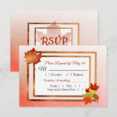 Autumn Leaves Fall Wedding RSVP-kaart RSVP Kaartje (Voorkant / Achterkant)