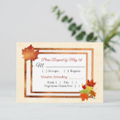 Autumn Leaves Fall Wedding RSVP-kaart RSVP Kaartje (Staand voorkant)