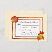 Autumn Leaves Fall Wedding RSVP-kaart RSVP Kaartje (Voorkant / Achterkant)