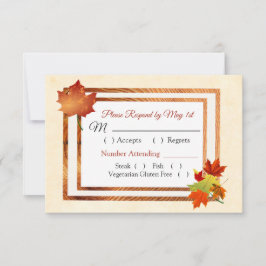 Autumn Leaves Fall Wedding RSVP-kaart RSVP Kaartje