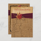 Autumn Leaves, FAUX Burlap Enclosure Card - Wine Informatiekaartje (Voorkant / Achterkant)