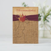 Autumn Leaves, FAUX Burlap Enclosure Card - Wine Informatiekaartje (Staand voorkant)