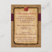 Autumn Leaves, FAUX Burlap Enclosure Card - Wine Informatiekaartje (Achterkant)