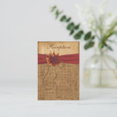 Autumn Leaves, FAUX Burlap Enclosure Kaart (Staand voorkant)