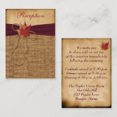 Autumn Leaves, FAUX Burlap Enclosure Kaart - Wijn (Voorkant / Achterkant)