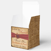 Autumn Leaves, FAUX Burlap Favor Box - Rust Bedankdoosjes (Geopend)