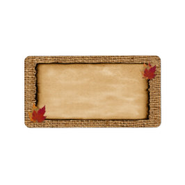 Autumn Leaves, FAUX Burlap PRINT-AT-HOME Label