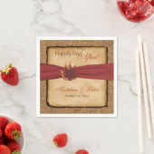 Autumn Leaves, FAUX Burlap Wedding Napkins 3 Servetten (Insitu)
