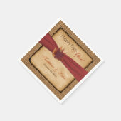 Autumn Leaves, FAUX Burlap Wedding Napkins 3 Servetten (Hoek)