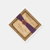 Autumn Leaves, FAUX Burlap Wedding Napkins 4 Servetten (Hoek)