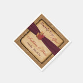 Autumn Leaves, FAUX Burlap Wedding Napkins 6 Servet (Hoek)