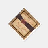Autumn Leaves, FAUX Burlap Wedding Napkins 8 Servet (Hoek)